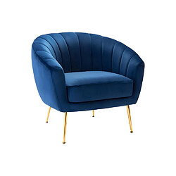 Avis Vente-Unique Fauteuil cabriolet en velours PABLITO - Bleu roi