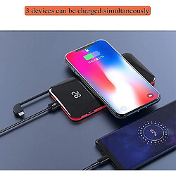 Universal YYH-10000mAh Charger rapide sans fil, puissance mobile du chargeur avec câble de charge, protection à basse température pendant la charge, rouge pas cher