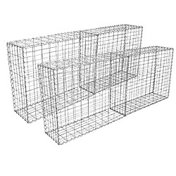 Acheter MonsterShop Lot de 4 Paniers de Gabions 100 x 95 x 30cm