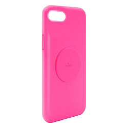 PURO Coque pour iPhone 6/7/8/SE (2022) Série Icon en Silicone avec Plaque Métallique Fuchsia