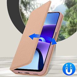 Avizar Housse Xiaomi Redmi Note 9T 5G Étui Folio Porte-carte Fonction Support Rose gold pas cher