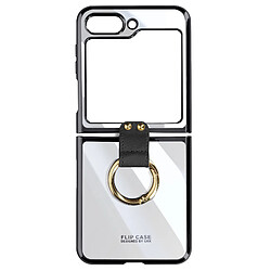 Avizar Coque anneau pour Samsung Galaxy Z Flip 5 Polycarbonate série Ring Case Noir