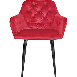 Avis Decoshop26 Set de 2 chaises de salle à manger design moderne couture capitonné assise en velours rouge 10_0001633