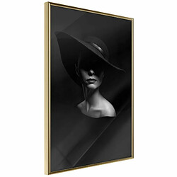 Paris Prix Affiche Murale Encadrée Woman in a Hat 20 x 30 cm Or