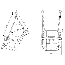 Acheter AXI Balançoire pour bébé avec cadre en bois gris & BLANC pour le jardin | Balançoire d'extérieur pour les bébés | Pour les enfants à partir de 9 mois | Siège de balançoire en gris et BLANC