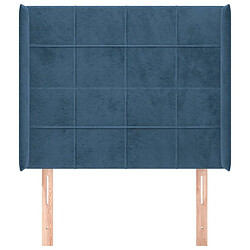 Avis Maison Chic Tête de lit moderne avec oreilles pour chambre - Décoration de lit Bleu foncé 83x16x118/128 cm Velours -MN61486