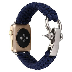 Avizar Bracelet Apple Watch 38 et 40 mm Cordon tressé en Nylon - Bleu nuit