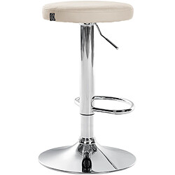 Avis Decoshop26 Lot de 2 tabourets de bar design simple avec assise en synthétique crème et cadre métal chromé TDB10691