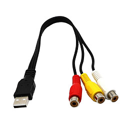 USB Mâle à 3RCA Femêlle AV Convertisseur Câble