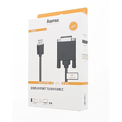 HAMA Câble vidéo, fiche DisplayPort - fiche DVI, Ultra-HD 4K, 1,50 m