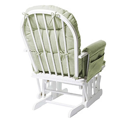 Avis Mendler Fauteuil relax HWC-C76 fauteuil à bascule, rocking-chair, tissu ~ vert clair, monture blanche