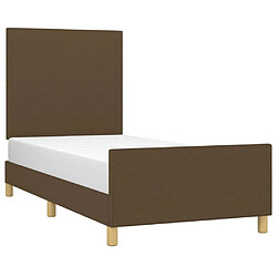 Avis Maison Chic Lit adulte - Cadre Structure de lit avec tête de lit Contemporain Marron foncé 90x200 cm Tissu -MN85833