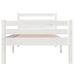 Acheter vidaXL Cadre de lit sans matelas blanc bois massif 90x200 cm