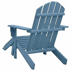 Acheter Maison Chic Chaise de jardin avec pouf - Fauteuil d'extérieur Adirondack Bois de sapin solide Bleu -MN91575