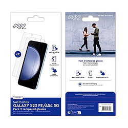 My Way Myway Pack 2 Verre Trempé pour Samsung Galaxy S23 FE/A54 5G Plat Anti-rayures Transparent