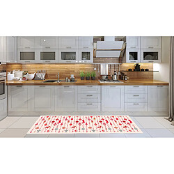 Alter Chemin de cuisine, 100% Made in Italy, Tapis résistant aux taches avec impression numérique, Tapis antidérapant et lavable, Modèle de Noël - Charita, cm 180x52