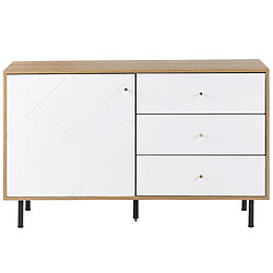 Acheter Beliani Commode blanche et bois clair PALMER