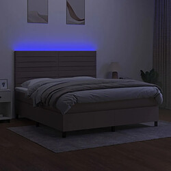 Acheter Maison Chic Lit adulte- Lit + matelas,Sommier à lattes de lit et matelas et LED Taupe 180x200cm Tissu -GKD35284