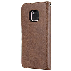 Avis Wewoo Housse Coque Pour Huawei Mate 20 Pro Étui de protection à rabat horizontal de couleur unie avec support et fentes cartes et portefeuille et cadre photo et lanière marron