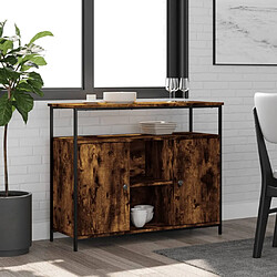 vidaXL Buffet chêne fumé 100x35x80 cm bois d'ingénierie