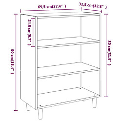 vidaXL Buffet Noir 69,5x32,5x90 cm Bois d'ingénierie pas cher