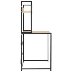 Acheter Helloshop26 Bureau table poste de travail meuble d'ordinateur informatique étude d'ordinateur et chêne 120 x 60 x 138 cm noir 02_0023753