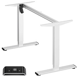 ONKRON Cadre Bureau Assis Debout Electrique avec Moteur, Pied Bureau Assis Debout pour Plateaux 120 - 170 cm - Bureau Réglable en Hauteur Max Charge de 70 kg/Accessoire Bureau Travail WDF221E-W Blanc