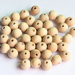 50pcs naturel en bois non peints artisanat perles bricolage fabrication de bijoux conclusions 12mm