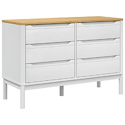 vidaXL Commode FLORO blanc bois de pin massif