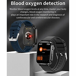 Acheter F100 Montre Intelligente Écran Tactile Surveillance De L'Oxygène Sanguin Bracelet De Sport Montre Intelligente Silicone Noir