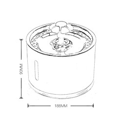 Universal 2.4L Fontaine à chat automatique LED Alimentation électrique silencieuse USB Chien Boisson pour animaux domestiques Boisson pour animaux domestiques Chats et chiens | Alimentation pour chiens