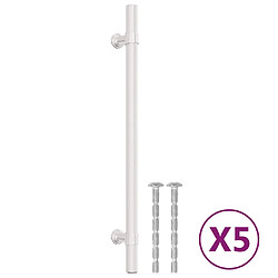 vidaXL Poignées d'armoire 5 pcs argenté 192 mm acier inoxydable