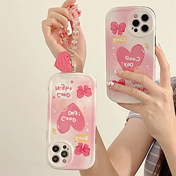 GUPBOO Étui pour iPhone12 Bracelet de coque de téléphone Premium Smudge Bow Love Girl