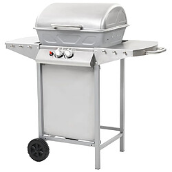 vidaXL Barbecue à gaz avec 2 zones de cuisson Acier Argenté