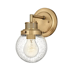 Elstead Lighting Applique murale Salle de bains Hinkley Acier,verre grainé transparent Laiton Héritage