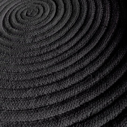 Acheter Thedecofactory TAMTAM - Tapis en coton effet cordage noir diam.70