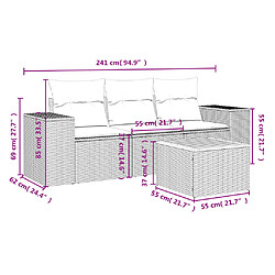 Avis Maison Chic Salon de jardin 4 pcs avec coussins | Ensemble de Table et chaises | Mobilier d'Extérieur gris résine tressée -GKD55845