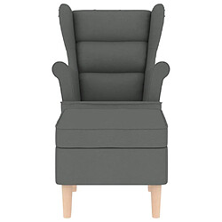 Avis vidaXL Fauteuil avec repose-pied Gris foncé Tissu