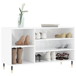 Avis Maison Chic Armoire à chaussure,Meuble à Chaussures Blanc brillant 102x36x60 cm Bois ingénierie -MN86453