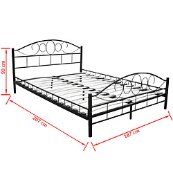 vidaXL Lit avec matelas Noir Métal 180 x 200 cm pas cher