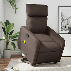 Maison Chic Fauteuil Relax pour salon, Fauteuil inclinable de massage Marron Similicuir -GKD40495