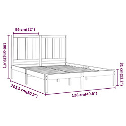 vidaXL Cadre de lit sans matelas noir 120x200 cm bois massif pas cher