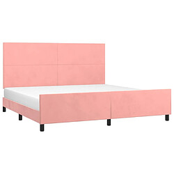 Avis Maison Chic Lit adulte - Cadre Structure de lit avec tête de lit Contemporain Rose 200x200 cm Velours -MN59783