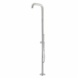 Sined Sassari Douche Dexterieur En Inox 316l Avec Mitigeur Et Douchette a Main Inox Satine