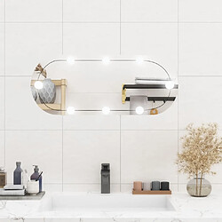 Maison Chic Miroir mural avec lumières LED | Miroir Décoration pour Maison Salle de Bain 30x70 cm verre ovale -GKD13715