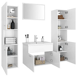 Avis ComfortXL Ensemble De Meubles De Salle De Bain Blanc Bois D'ingénierie