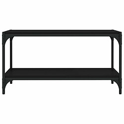 Maison Chic Meuble TV scandinave - Banc TV pour salon Noir 80x33x41 cm Bois d'ingénierie et acier -MN28901 pas cher