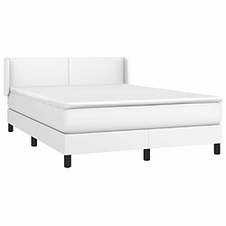 Avis Maison Chic Lit Adulte - Lit simple Lit à sommier tapissier avec matelas moelleux - Meuble de Chambre Blanc 140x200cm Similicuir -MN82653