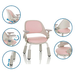 Chaise de bureau pour enfants KID GRO PU évolutive - rose hjh OFFICE