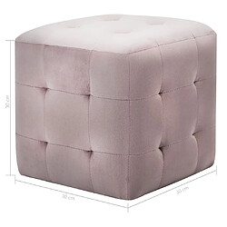 Maison Chic Lot de 2 Tables de chevet - Tables de Nuit Rose 30x30x30 cm Tissu velours pas cher